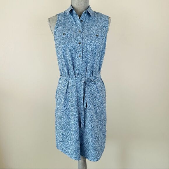 Eddie Bauer Dresses & Skirts - NWOT Eddie Bauer Travex Departure Button Front Blue Wave Shirt Dress SZ S